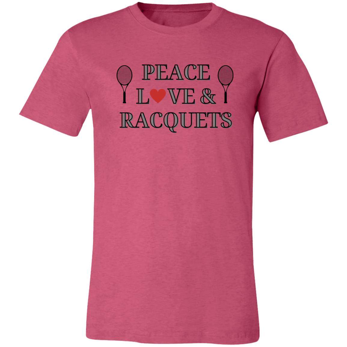 Peace Love & Racquets Unisex Jersey Tee