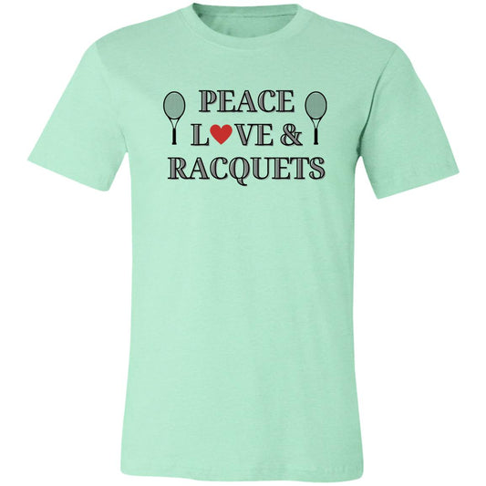 Peace Love & Racquets Unisex Jersey Tee