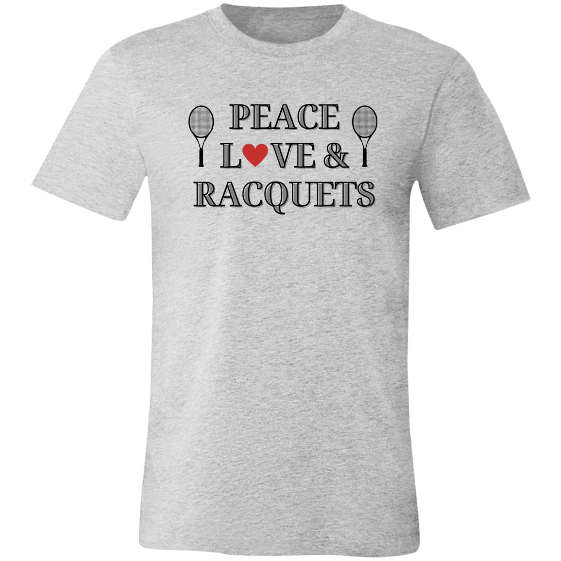 Peace Love & Racquets Unisex Jersey Tee