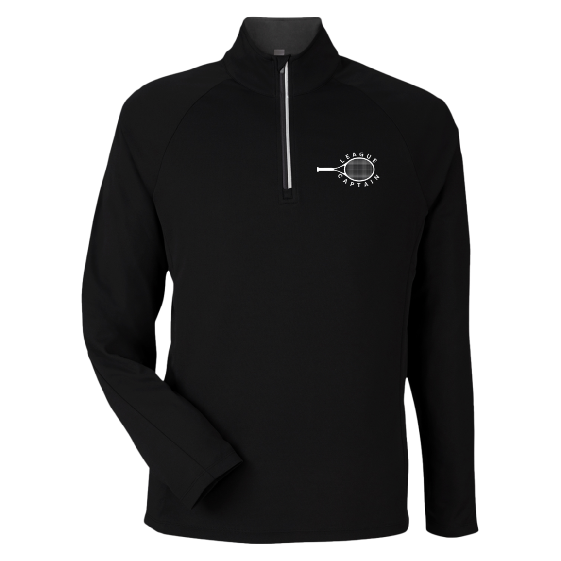 League Captain Double Logo Men's Performance Pique Quarter Zip