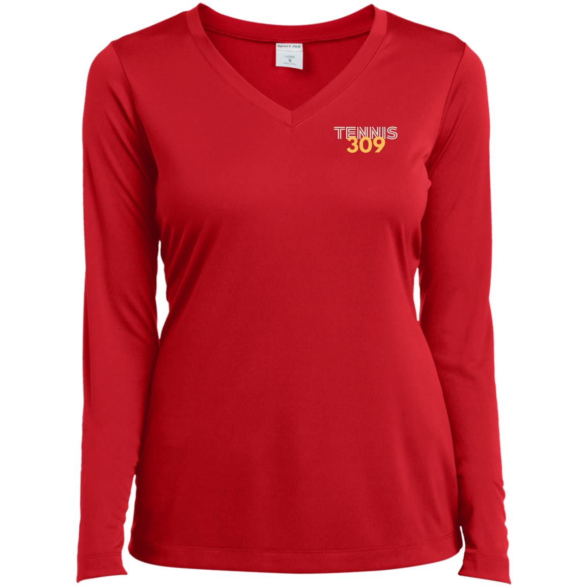 Tennis 309 Ladies’ Long Sleeve Performance V-Neck Tee