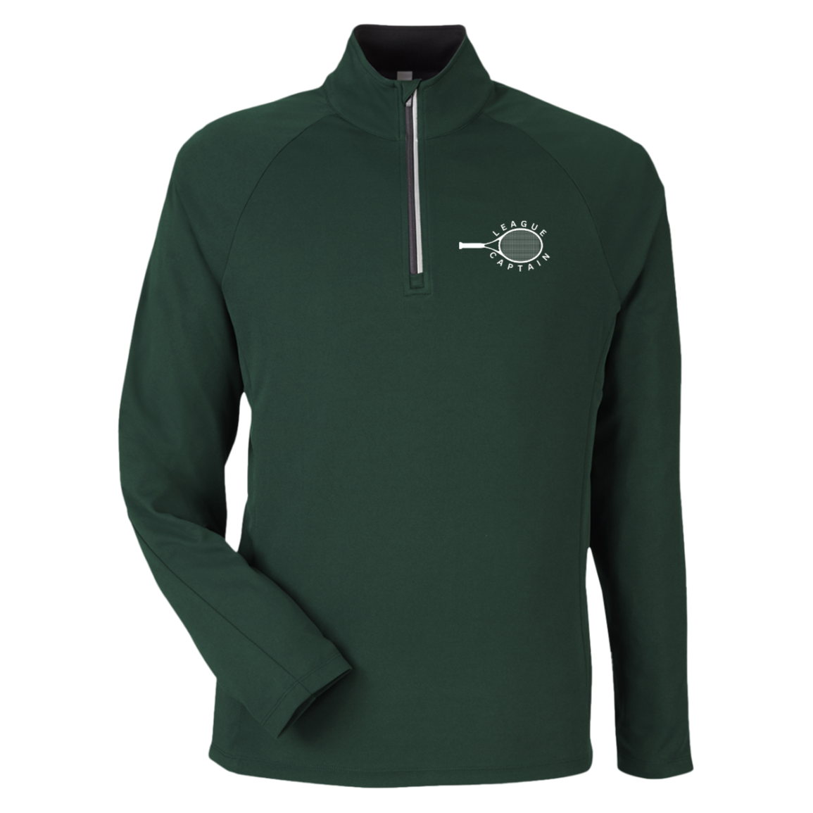 League Captain Double Logo Men's Performance Pique Quarter Zip