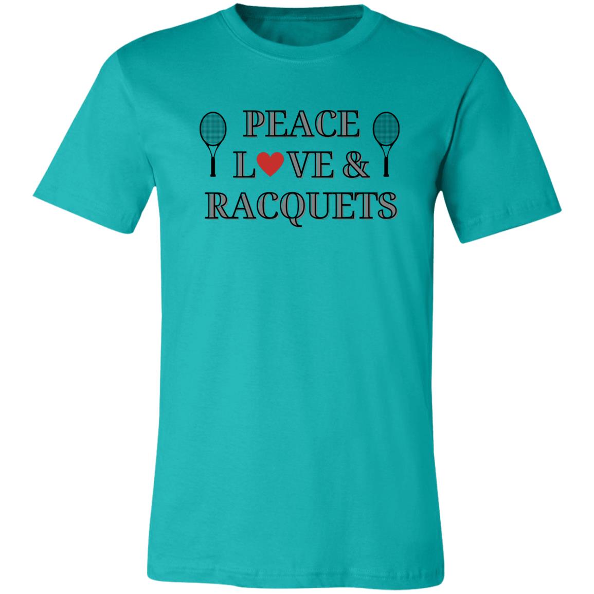 Peace Love & Racquets Unisex Jersey Tee