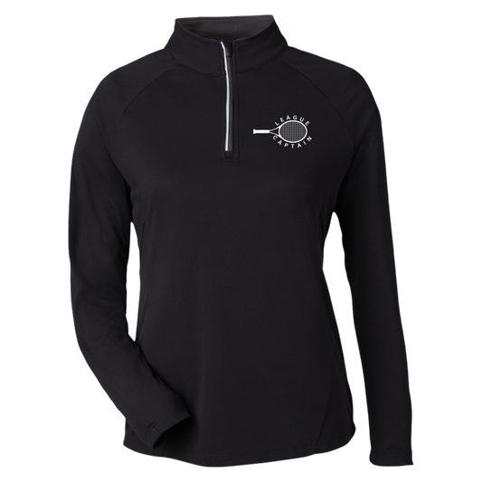 League Captain Double Logo Women's Performance Pique Quarter Zip