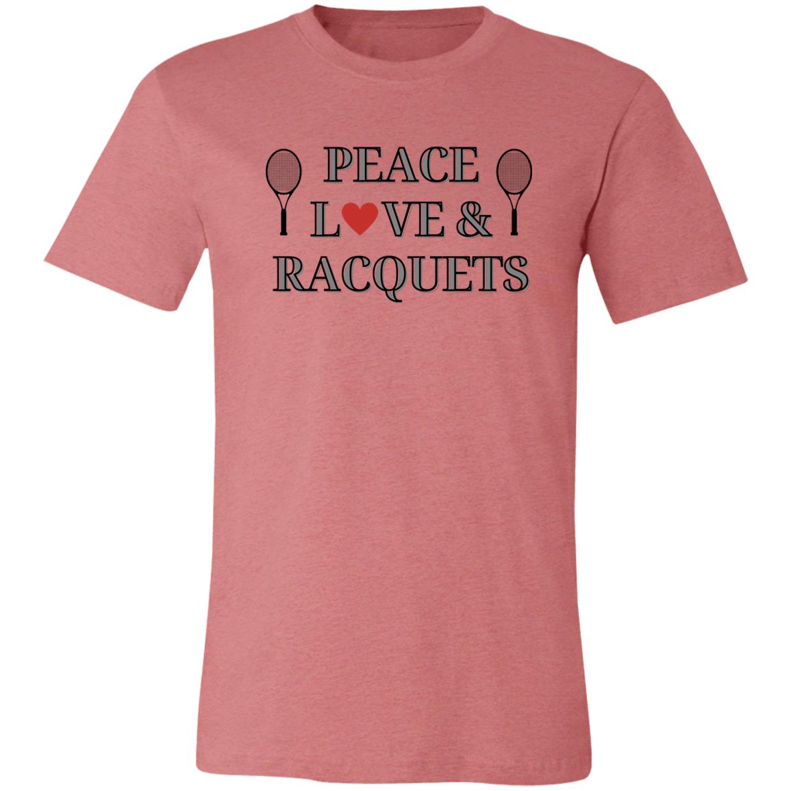 Peace Love & Racquets Unisex Jersey Tee