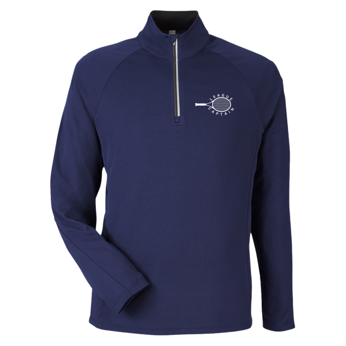 League Captain Double Logo Men's Performance Pique Quarter Zip