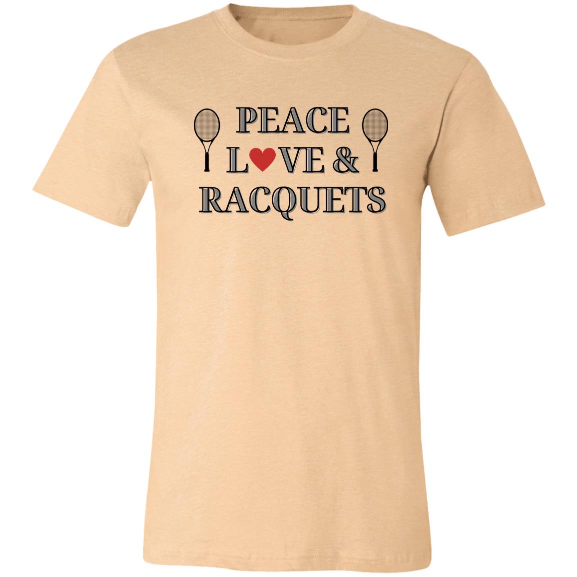 Peace Love & Racquets Unisex Jersey Tee